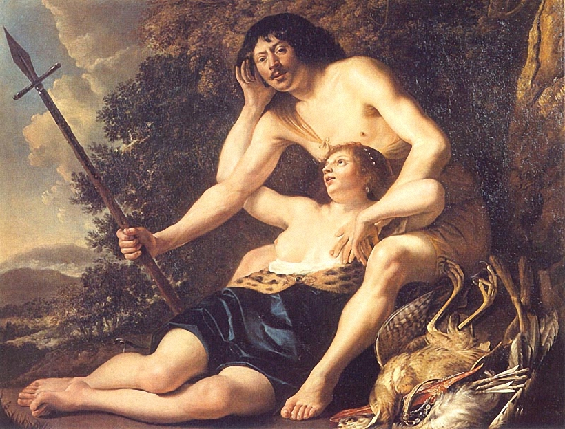 Venus And Adonis by Christiaen Van Couwenbergh, 1645